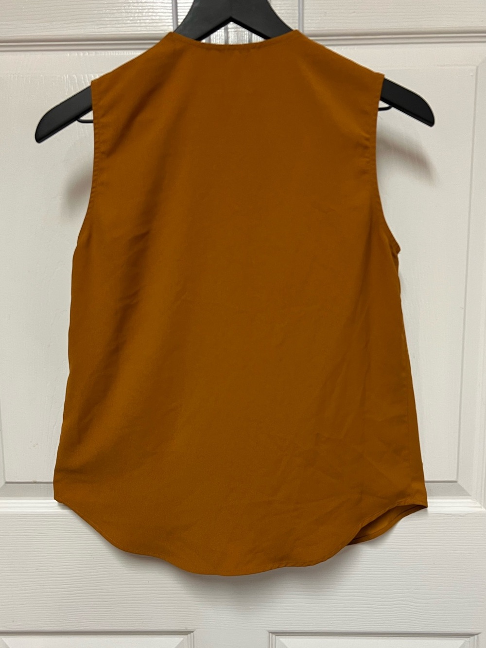 J. Crew Women's Ruffle V-Neck Shell Top - Orange Rust - Picture 8 of 12
